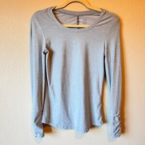 Title Nine Light Blue Ruched Long Sleeve Tee Shirt Womens XS Casual Gorpcore Top